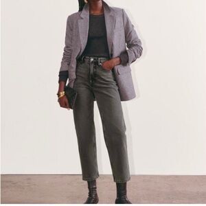 EVERLANE The Way High Jeans Crop Gray Organic Cotton Denim Straight Leg Size 30